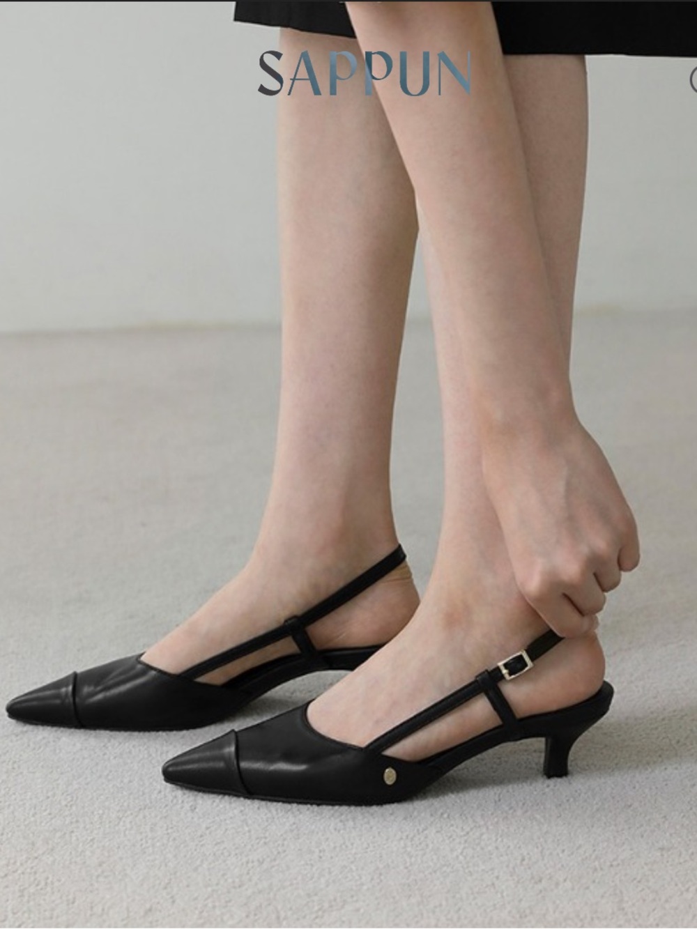 Sappun Arinze Slingback Shoes Black